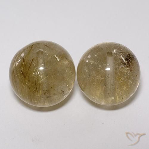 Pedras preciosas de Quartzo Rutilo Castanho Dourado Muito Claro natural de 27.60 ct, Esfera / Bola, Transparente