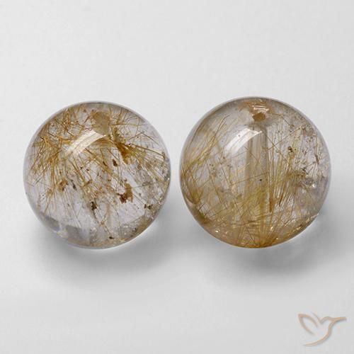 27.14ctw Natural Marrom Quente Quartzo Rutilo, Esfera / Bola, Transparente