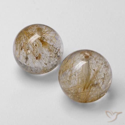 Pedras preciosas de Quartzo Rutilo Marrom Quente natural de 27.14 ct, Esfera / Bola, Transparente