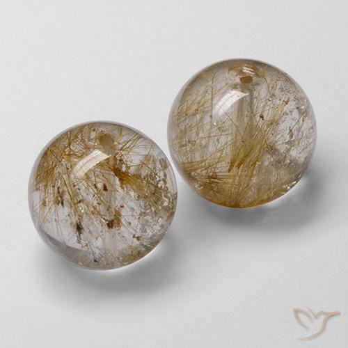 Pedras preciosas de Quartzo Rutilo Marrom Quente natural de 27.14 ct, Esfera / Bola, Transparente