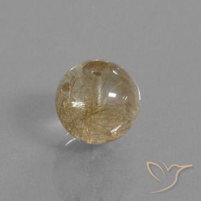 Quartzo Rutilo Castanho Dourado Muito Claro Natural 10.50ct, Esfera / Bola, Transparente