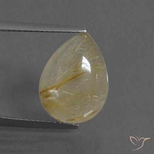 5.35ct Natural Amarelo Toscana Quartzo Rutilo, Formato de pêra, Transparente