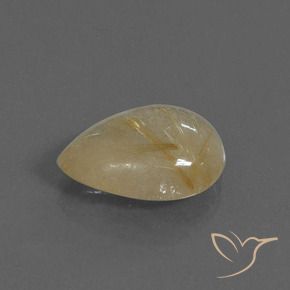 Quartzo Rutilo Amarelo Toscana Natural 5.35ct, Formato de pêra, Transparente