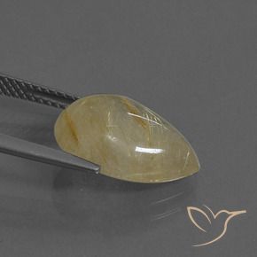 Quartzo Rutilo Amarelo Toscana Natural 5.35ct, Formato de pêra, Transparente