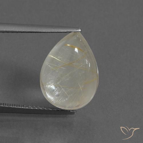 7.05ct Natural Amarelo Terroso Quartzo Rutilo, Formato de pêra, Transparente