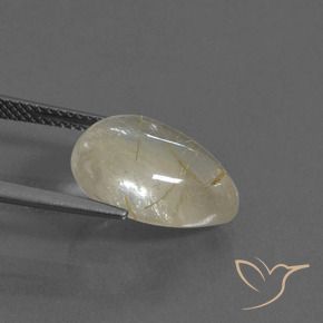 Quartzo Rutilo Amarelo Terroso Natural 7.05ct, Formato de pêra, Transparente