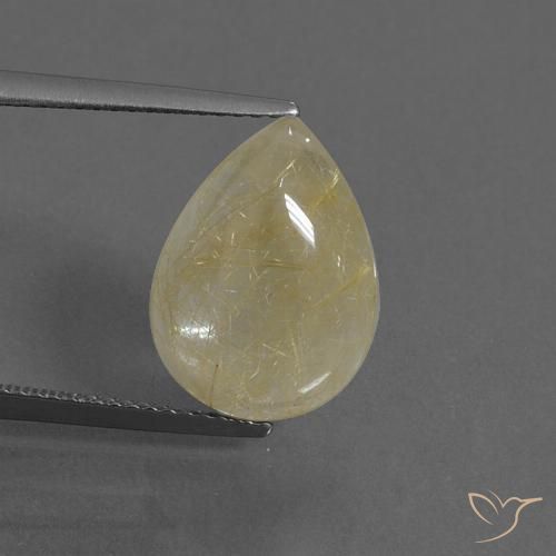 5.78ct Natural Amarelo Terroso Claro Quartzo Rutilo, Formato de pêra, Transparente