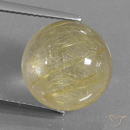 8.60ct Natural Amarelo Dijon muito claro Quartzo Rutilo, Redondo, Transparente