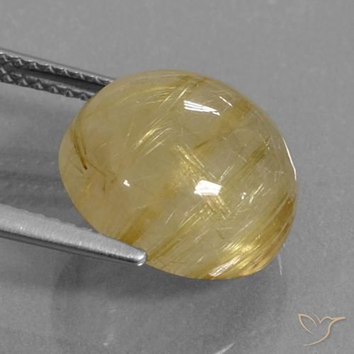Quartzo Rutilo Amarelo Dijon Natural 9.04ct, Redondo, Transparente