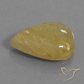 Quartzo Rutilo Amarelo dourado Natural 10.55ct, Formato de pêra, Translúcido