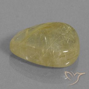 Quartzo Rutilo Amarelo dourado Natural 13.63ct, Formato de pêra, Transparente