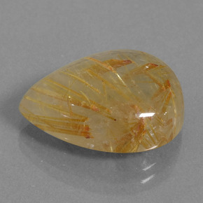 Quartzo Rutilo ouro médio Natural 15.00ct, Formato de pêra, Transparente