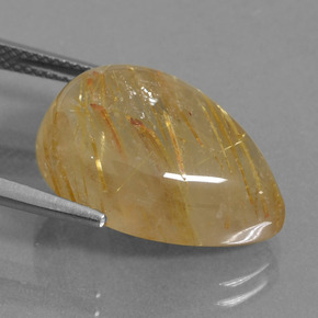 Quartzo Rutilo ouro médio Natural 15.00ct, Formato de pêra, Transparente