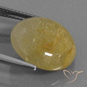 Quartzo Rutilo Castanho Dourado Muito Claro Natural 8.58ct, Redondo, Translúcido
