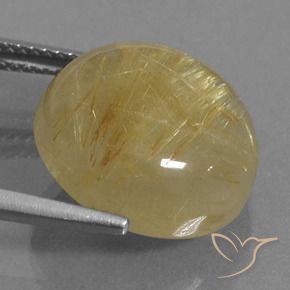 Quartzo Rutilo Castanho Dourado Muito Claro Natural 12.19ct, Redondo, Transparente