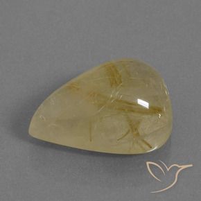 Quartzo Rutilo ouro brilhante Natural 14.96ct, Formato de pêra, Transparente