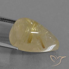 Quartzo Rutilo ouro brilhante Natural 14.96ct, Formato de pêra, Transparente