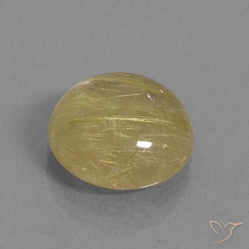 Quartzo Rutilo Castanho Dourado Muito Claro Natural 7.13ct, Redondo, Transparente