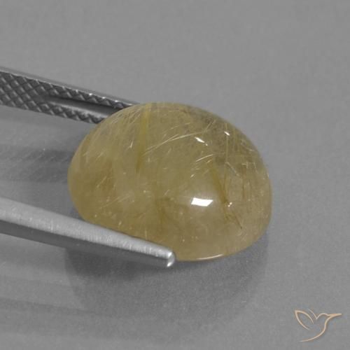 Quartzo Rutilo Castanho Dourado Muito Claro Natural 7.13ct, Redondo, Transparente