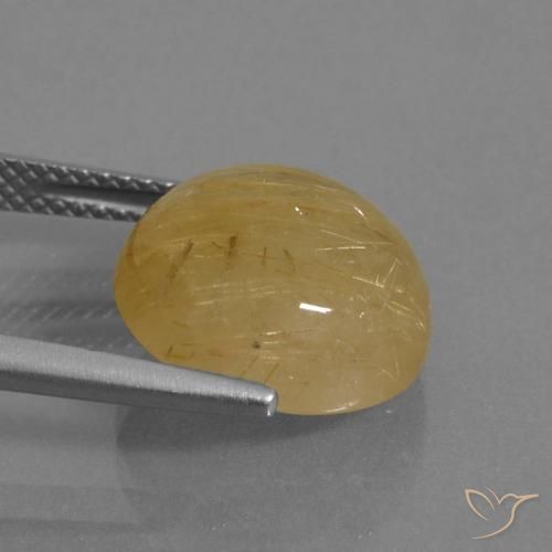 Quartzo Rutilo ouro médio Natural 7.98ct, Redondo, Transparente