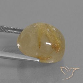 Quartzo Rutilo ouro médio Natural 9.61ct, Redondo, Transparente