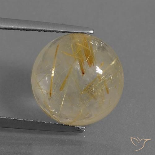 7.79ct Natural ouro médio Quartzo Rutilo, Redondo, Transparente