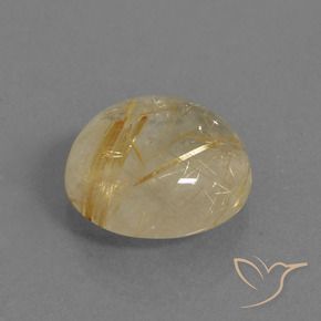 Quartzo Rutilo ouro médio Natural 7.79ct, Redondo, Transparente