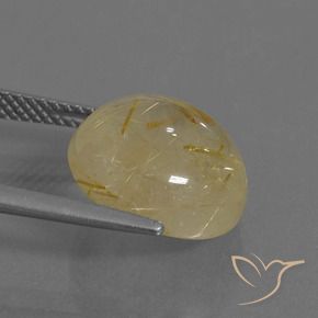 Quartzo Rutilo ouro médio Natural 7.79ct, Redondo, Transparente