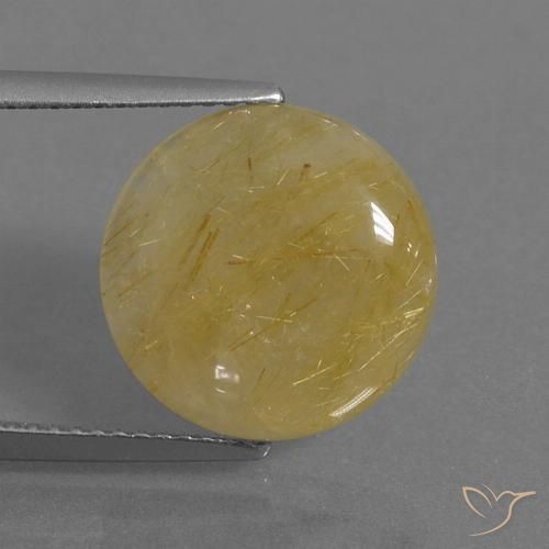 5.28ct Natural Amarelo dourado Quartzo Rutilo, Redondo, Translúcido