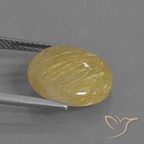 Quartzo Rutilo Amarelo dourado Natural 5.28ct, Redondo, Translúcido