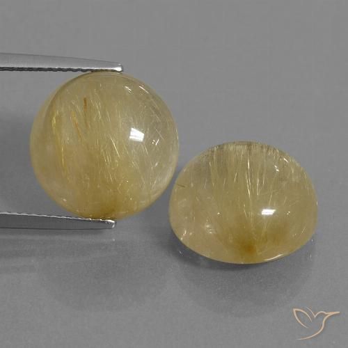 16.70ctw Natural ouro médio Quartzo Rutilo, Redondo, Transparente