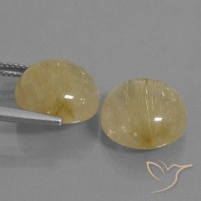 Pedras preciosas de Quartzo Rutilo ouro médio natural de 16.70 ct, Redondo, Transparente