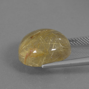 Quartzo rutilado dourado natural 13,56ct, corte redondo, translúcido