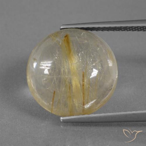 8.76ct Natural Amarelo dourado Quartzo Rutilo, Redondo, Transparente