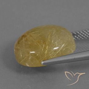 Quartzo Rutilo ouro médio Natural 12.46ct, Redondo, Translúcido