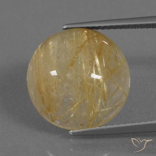 9.41ct Natural Amarelo dourado Quartzo Rutilo, Redondo, Translúcido