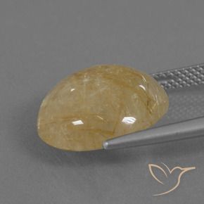 Quartzo Rutilo Amarelo dourado Natural 9.41ct, Redondo, Translúcido