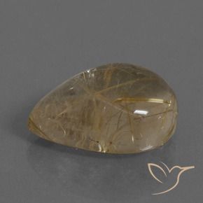 Quartzo Rutilo Marrom claro Natural 11.92ct, Formato de pêra, Transparente