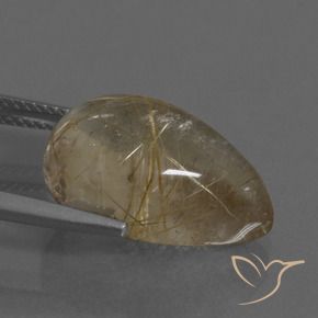 Quartzo Rutilo Marrom claro Natural 11.92ct, Formato de pêra, Transparente