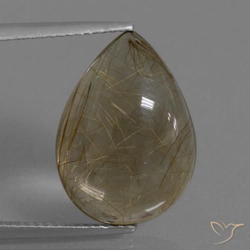9.98ct Natural Marrom claro Quartzo Rutilo, Formato de pêra, Transparente