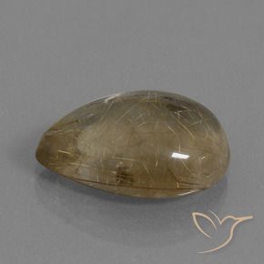 Quartzo Rutilo Marrom claro Natural 9.98ct, Formato de pêra, Transparente