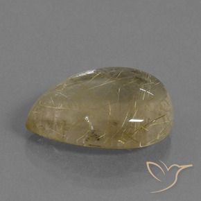 Quartzo Rutilo Amarelo claro Natural 10.12ct, Formato de pêra, Transparente