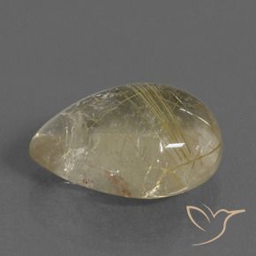Quartzo Rutilo Luz amarela Natural 12.09ct, Formato de pêra, Transparente