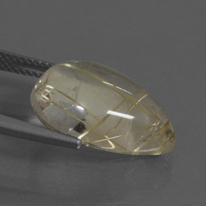 Quartzo Rutilo Amarelo Terroso Natural 10.21ct, Formato de pêra, Transparente