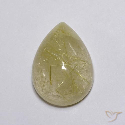 8.03ct Natural Luz amarela Quartzo Rutilo, Formato de pêra, Transparente