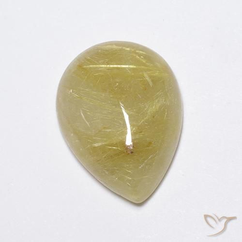 7.45ct Natural Amarelo Terroso Claro Quartzo Rutilo, Formato de pêra, Translúcido