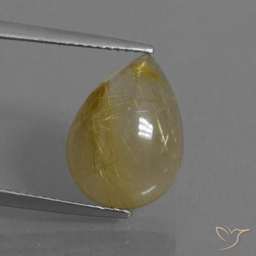 7.25ct Natural amarelo quente Quartzo Rutilo, Formato de pêra, Translúcido