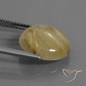 Quartzo Rutilo amarelo médio Natural 7.53ct, Redondo, Transparente