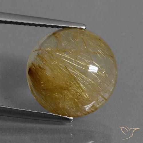 7.70ct Natural Ouro Quartzo Rutilo, Redondo, Transparente