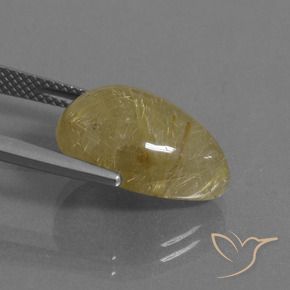Quartzo Rutilo Castanho Dourado Muito Claro Natural 8.60ct, Formato de pêra, Translúcido